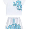 "Graffiti" Short Set Blue