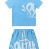 "Graffiti" Short Set Babyblue