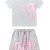 "Graffiti" Short Set Grey/Pink