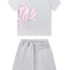 "Graffiti" Short Set Grey/Pink