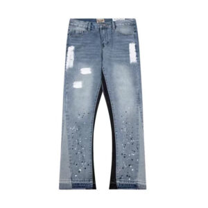 "Painted" Flared Denim