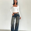 BIA Jeans mit niedriger Taille