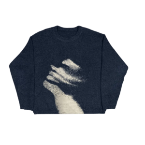"DISTORED" GRAPHIC KNIT SWEATER